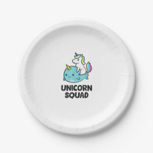 Assiettes En Carton Cute Narwhal Unicorn Squad Funny Unicorn Et Narwh