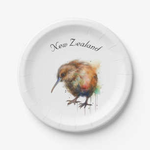 Assiettes En Carton Cute New Zealand Kiwi personnalisable