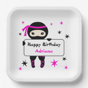 Assiettes En Carton Cute Ninja Enfants Guerrier Fille Anniversaire ros