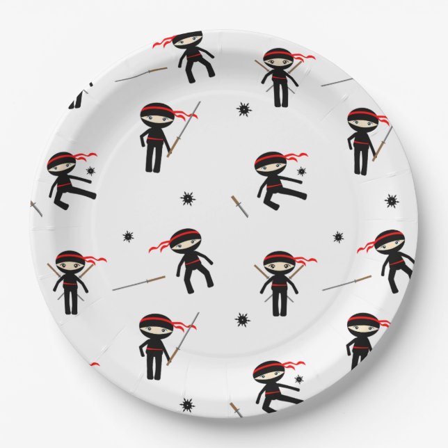 Assiettes En Carton Cute Ninjas (Devant)