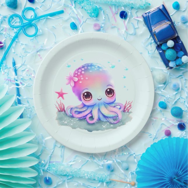 Assiettes En Carton Cute Octopus Sea Creator (Fête)