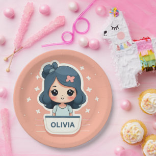 Assiettes En Carton Cute Olivia plaque papier