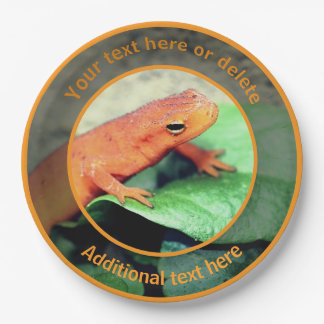 Assiettes En Carton Cute Orange Salamander Nature Fête Personnalisée