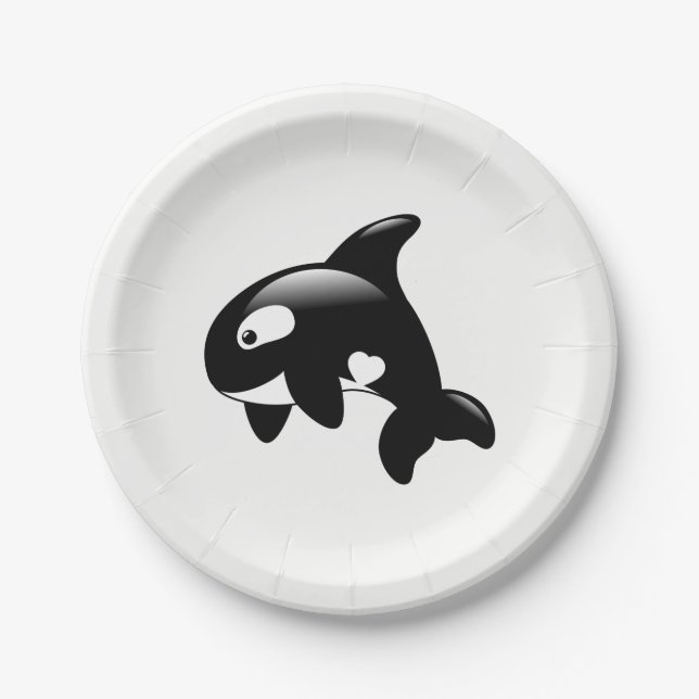 Assiettes En Carton Cute Orca Whale (Devant)