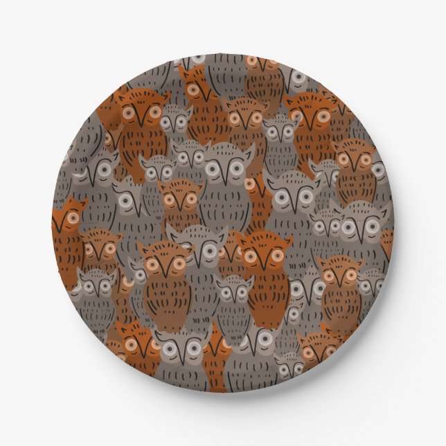Assiettes En Carton Cute Owl Paper Plates (Devant)