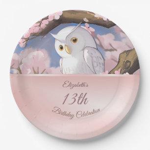 Assiettes En Carton Cute Owlt Plaques papier d'anniversaire personna