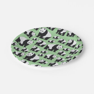 Assiettes En Carton Cute Panda Bear Motif