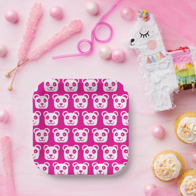 Assiettes En Carton Cute Panda Motif (Fête)
