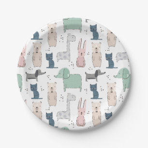 Assiettes En Carton Cute Pastel Baby Motif animal