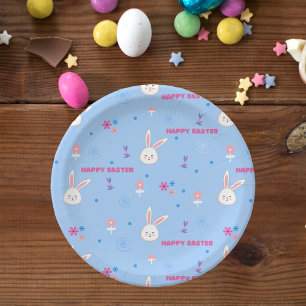 Assiettes En Carton Cute Pastel Couleur Lapin de Pâques Plaque de Papi