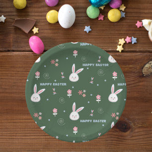Assiettes En Carton Cute Pastel Couleur Lapin de Pâques Plaque de Papi