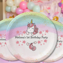 Cute Pastel Unicorn & Rainbow Birthday Party