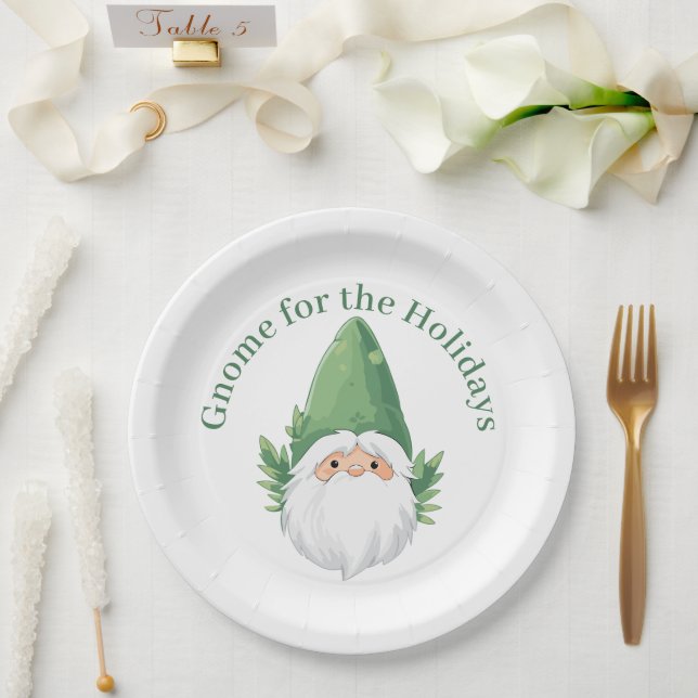 Assiettes En Carton Cute Père Noël Gnome pour les Fêtes (Mariage)