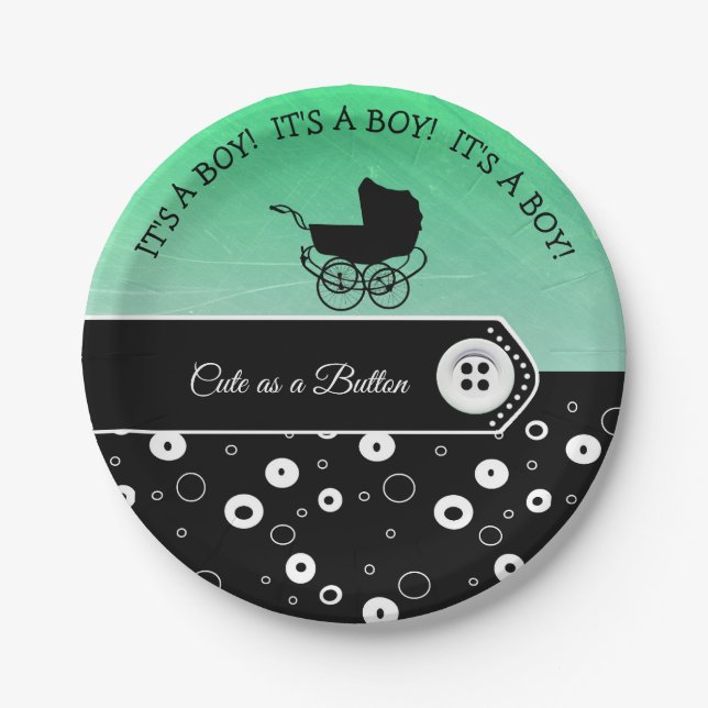 Assiettes En Carton Cute personnalisée en tant que Baby shower de bout (Devant)