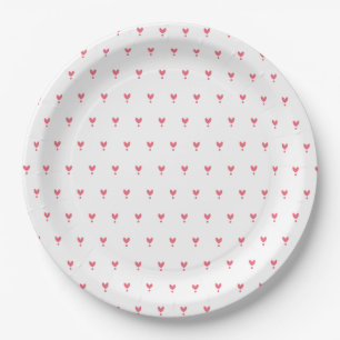 Assiettes En Carton Cute Red Hearts Motif Plaque papier