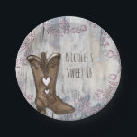 Assiettes En Carton Cute Rustic Rose Cowgirl Fête des mariées des Bott<br><div class="desc">Des éléments correspondants sont disponibles.</div>