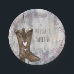 Assiettes En Carton Cute Rustic Rose Cowgirl Fête des mariées des Bott<br><div class="desc">Des éléments correspondants sont disponibles.</div>