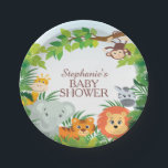 Assiettes En Carton Cute Safari Jungle Baby shower Plaque<br><div class="desc">Safari Jungle Baby shower Plaque de papier baby shower safari jungle mignonne avec un singe accroché à un arbre,  girafe,  éléphant,  tigre,  lion & zèbre encadré de feuilles de jungle verte. Objets correspondants disponibles dans notre boutique.</div>