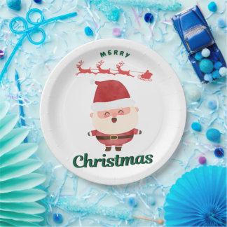 Assiettes En Carton Cute Santa