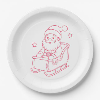 Assiettes En Carton cute santa christmas paper plates