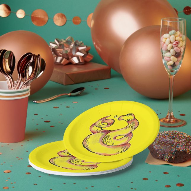 Assiettes En Carton Cute serpent (Multi)