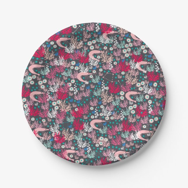 Assiettes En Carton Cute Shrimp Paper Plates (Devant)