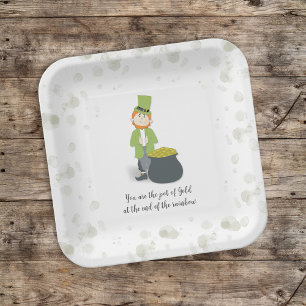 Assiettes En Carton Cute Simple Leprechaun St. Patrick's Day Whimsical