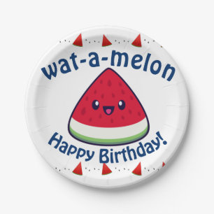 Assiettes En Carton Cute Smiling Kawaii Watermelon