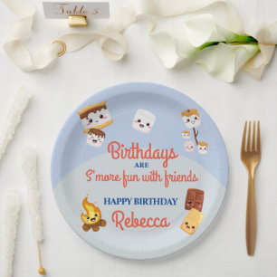 Assiettes En Carton Cute S'mores Campout Anniversaire