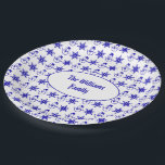Assiettes En Carton Cute Snowman Motifs Snowflakes Blue Christmas<br><div class="desc">Cute Snowman Snowflakes Motif Blue and White Christmas Party Plate,  vous pouvez modifier ou supprimer le texte</div>