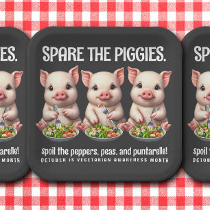 Assiettes En Carton Cute Spare Piggies Manger Salades