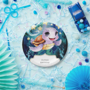 Assiettes En Carton Cute Under the Sea Kids' Turtle Anniversaire