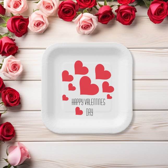 Assiettes En Carton Cute Valentine's Day Coeurs Et Tons Of Love Cool (Valentines Day Paper Plates.)