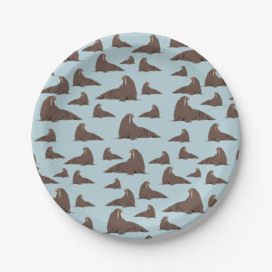 Assiettes En Carton Cute Walrus Motif