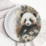 Assiettes En Carton Cute Watercolor Wild Tiger Anniversaire de enfant<br><div class="desc">Cute Watercolor Wild Tiger Cub Anniversaire de enfant Paper Party Plates présente un tigre d'aquarelle mignon entouré de fleurs sauvages. Parfait pour les fêtes d'anniversaire des enfants,  les baby showers et plus encore. Conçu par Evco Studio. Pour la coordination des éléments,  voir www.zazzle.com/store/evcostudio</div>