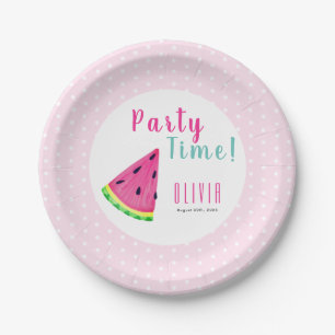 Assiettes En Carton Cute watermelon girl's birthday