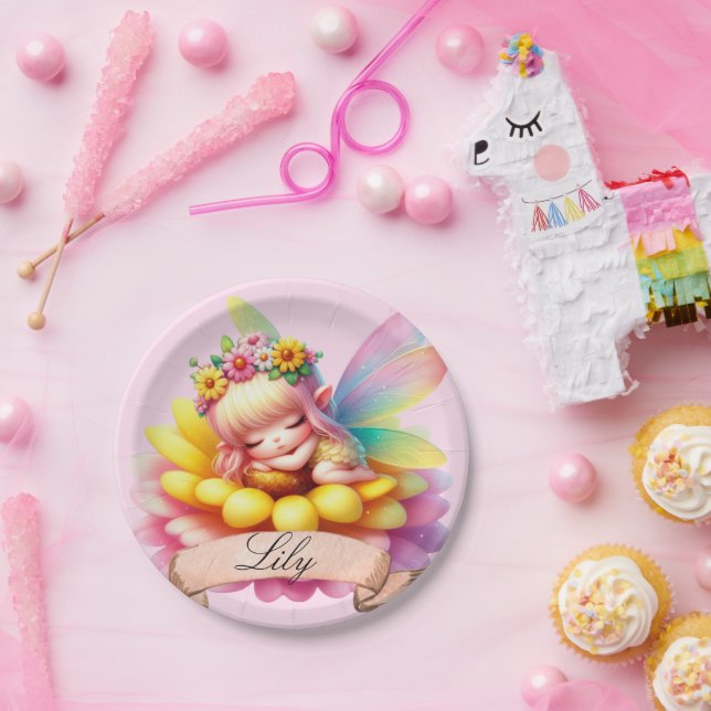 Assiettes En Carton Cute Whimsical Floral Doux Rêves Dormir Fée (Fête)