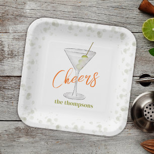 Assiettes En Carton Cute Whimsical Martini Cocktail Simple Party