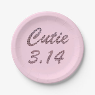Assiettes En Carton Cutie 3,14 Pi Jour Rose
