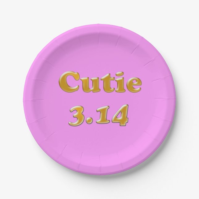 Assiettes En Carton Cutie 3,14 Pi Jour Rose (Devant)