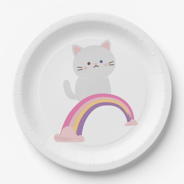 Assiettes En Carton Cutie Kitten Chat (Devant)