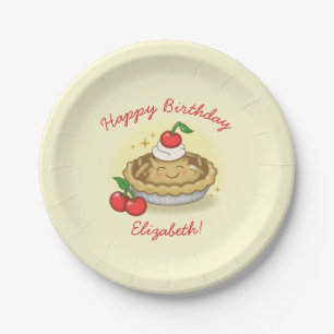 Assiettes En Carton Cutie Pie Anniversaire Fête Enfants Cherry