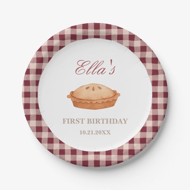 Assiettes En Carton Cutie Pie Plaque papier d'anniversaire (Devant)