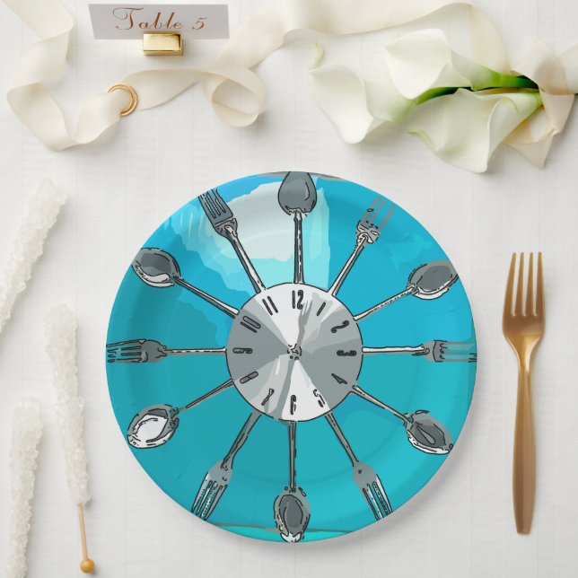 Assiettes En Carton Cutlery O'clock Plate (Mariage)