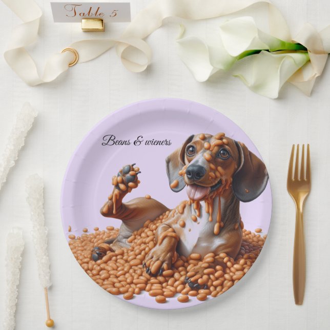 Assiettes En Carton Dachshund (Mariage)