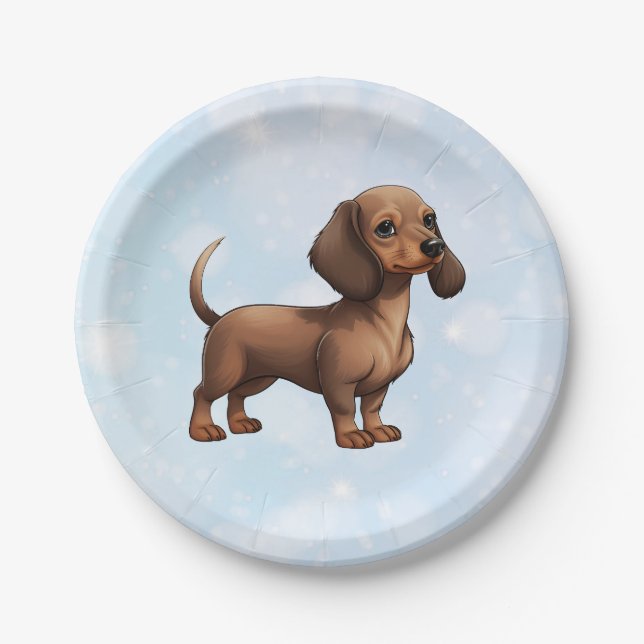 Assiettes En Carton Dachshund (Devant)
