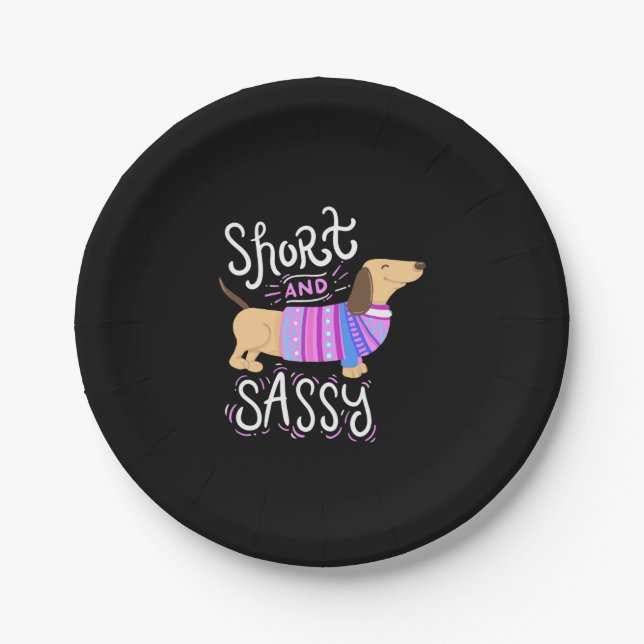 Assiettes En Carton Dachshund Court Et Sassy (Devant)