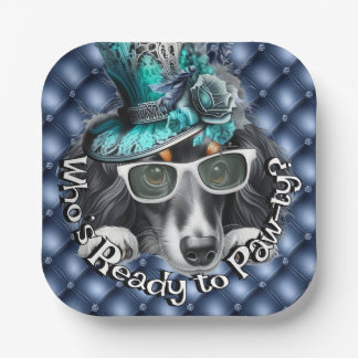 Assiettes En Carton Dachshund Paw-ty Plate | Luxury Dog Party