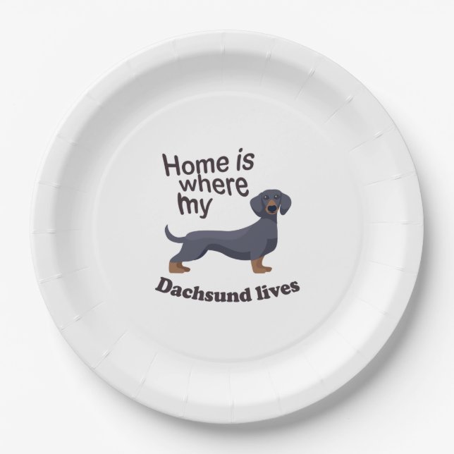 Assiettes En Carton Dachsund (Devant)