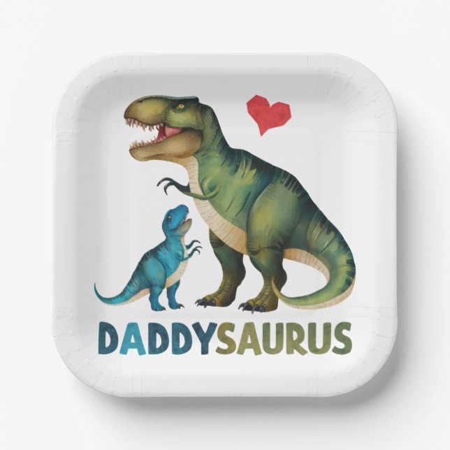 Assiettes En Carton Daddysaurus (Recto)
